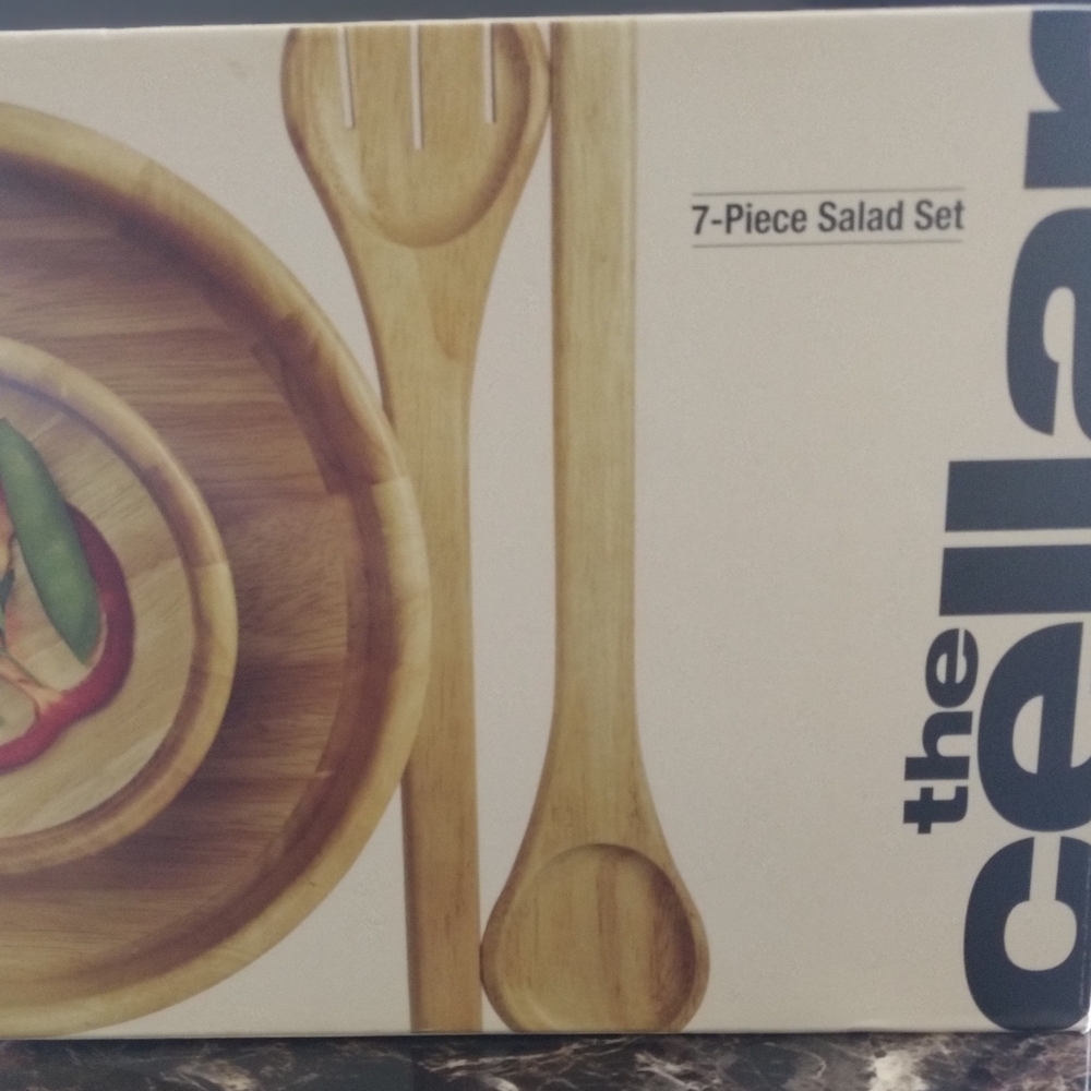 The Cellar 7-Piece Salad Set - Natural Wood